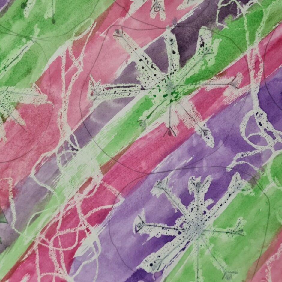 sniegpārslu glezniņu izstādē