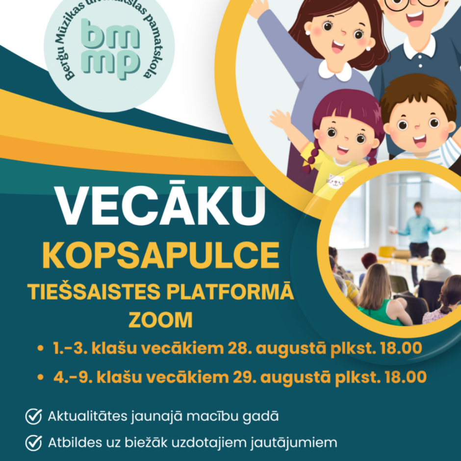 Vecāku kopsapulce 28.un 29. septembrī, ZOOM platformā