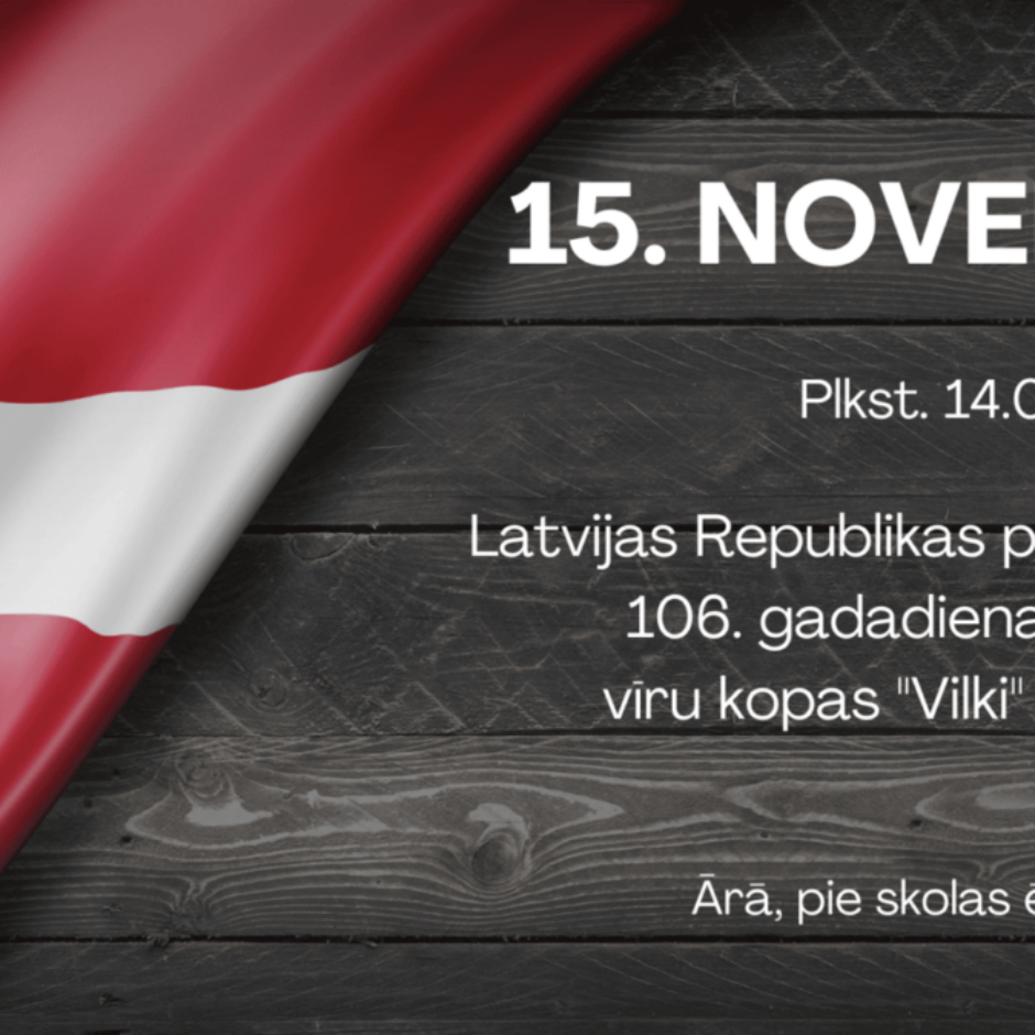 15.novembra kopas Vilki koncerts 14.00 pie skolas