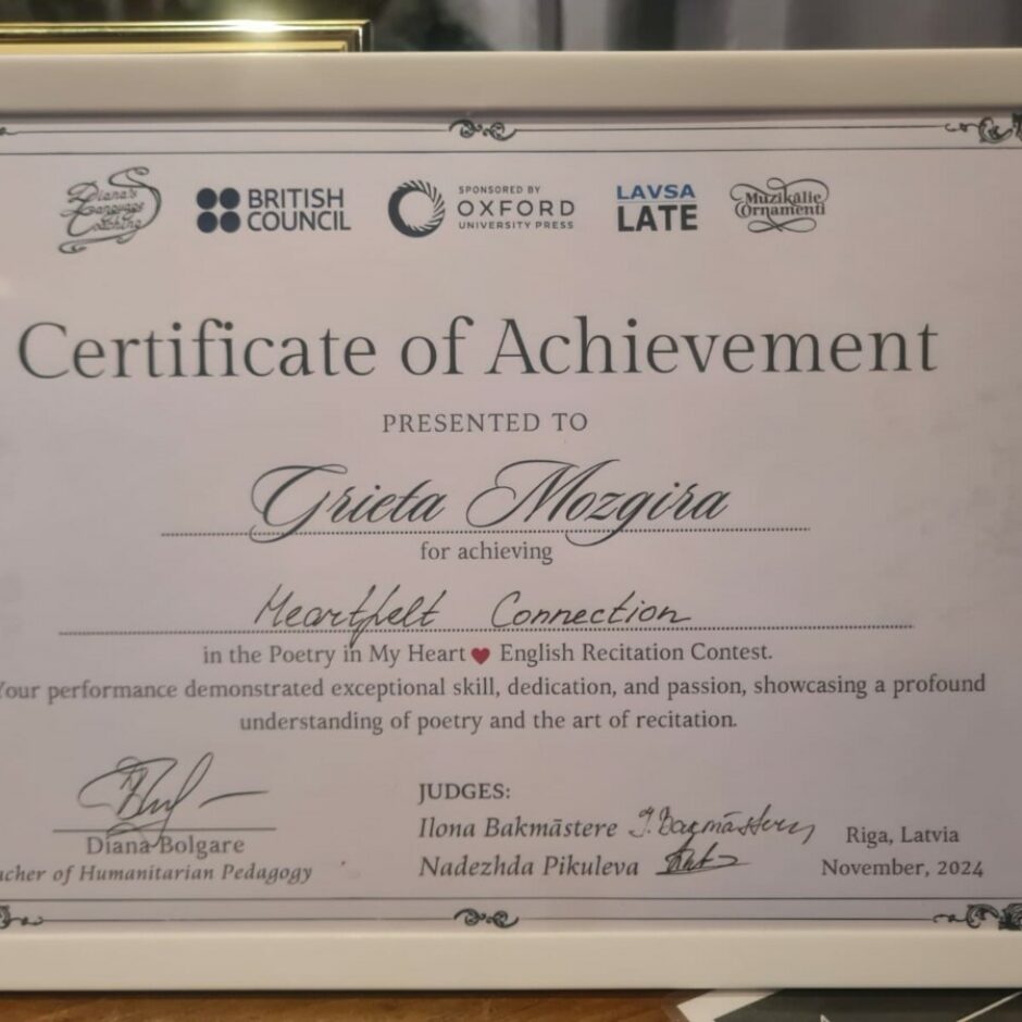 atzinība G.Mozgirai