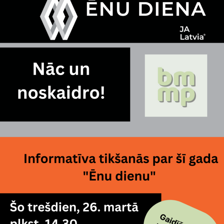 Informatīva tikšanās par Ēnu dienu šo trešdien!