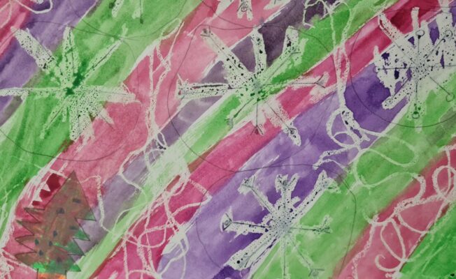 sniegpārslu glezniņu izstādē