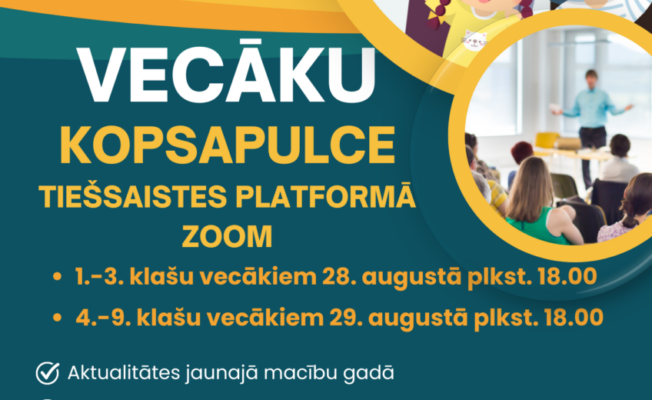 Vecāku kopsapulce 28.un 29. septembrī, ZOOM platformā