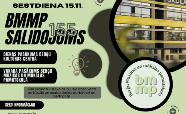 Berģu Mūzikas un mākslas pamatskolas 155 gadu jubilejas pasākums 15.11.25.