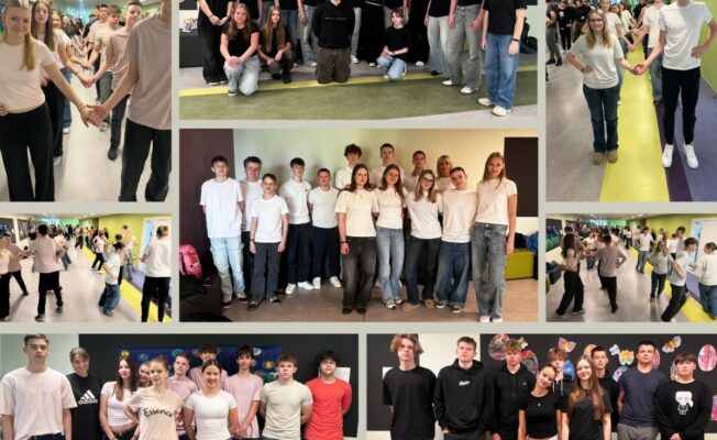 8.un 9. klašu audzēkņu, projekta dalībnieku kopfoto