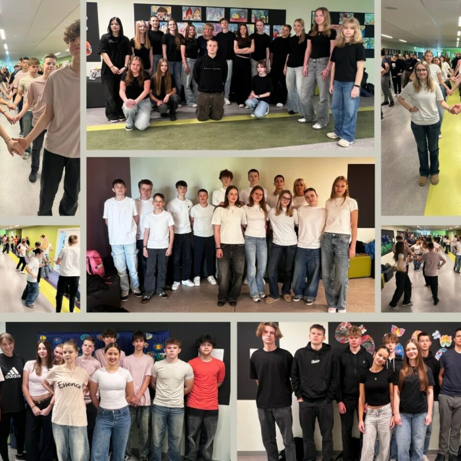 8.un 9. klašu audzēkņu, projekta dalībnieku kopfoto