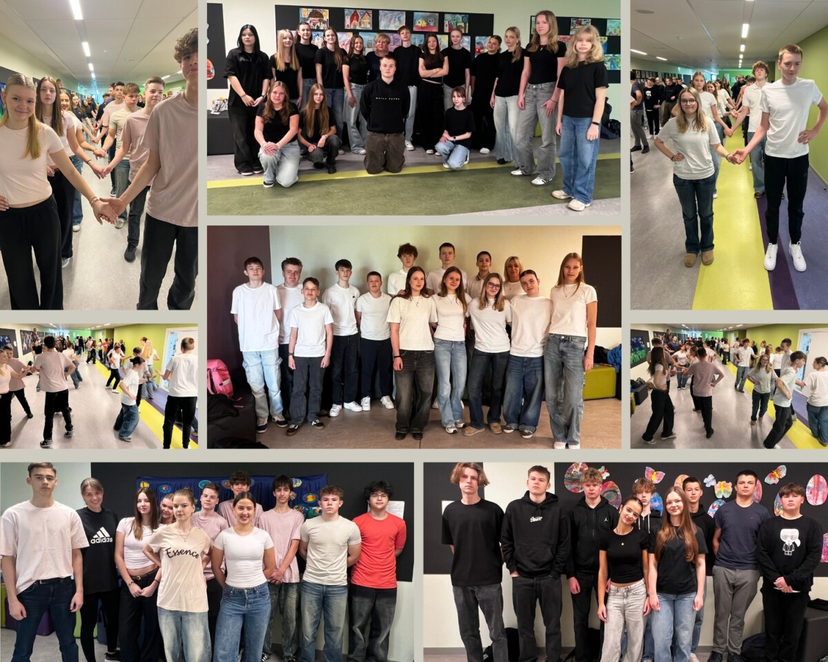 8.un 9. klašu audzēkņu, projekta dalībnieku kopfoto