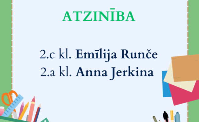 Atzinība E.Runčei un A.Jerkinai