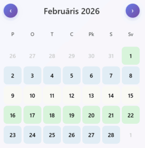 februāra kalendārs