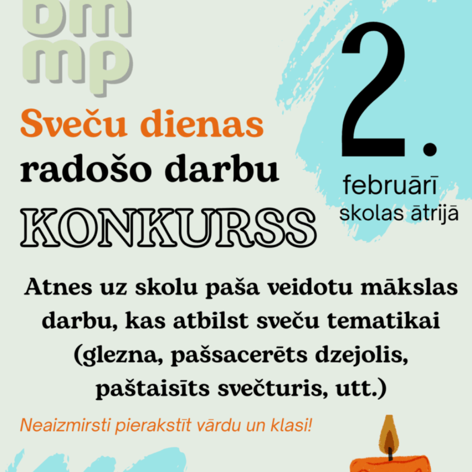 Sveču dienas radošo darbu konkurss Berģu skolā