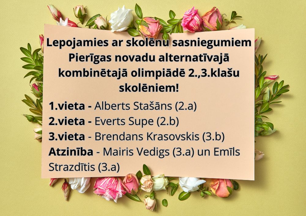 Pierīgas novadu alternatīvā kombinētā olimpiāde 2.,3.klašu skolēniem
