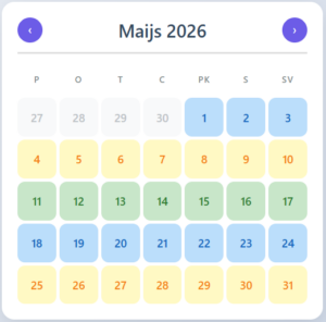 maija kalendārs