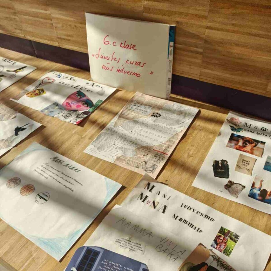 6.c klases Sieviešu dienai veltīta radošo darbu izstāde ātrijā