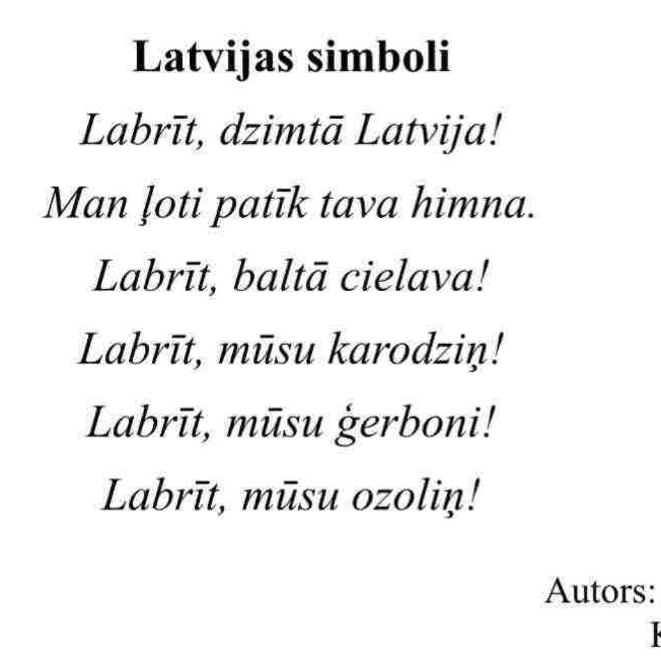 Attēlā redzams uzraksts 