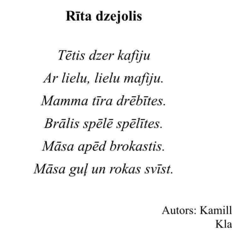 Balts lapa ar dzejoli 