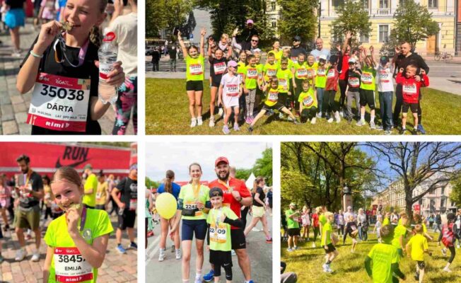 Skolas skolēni, vecāki un darbinieki piedalās RIMI Rīga maratonā.