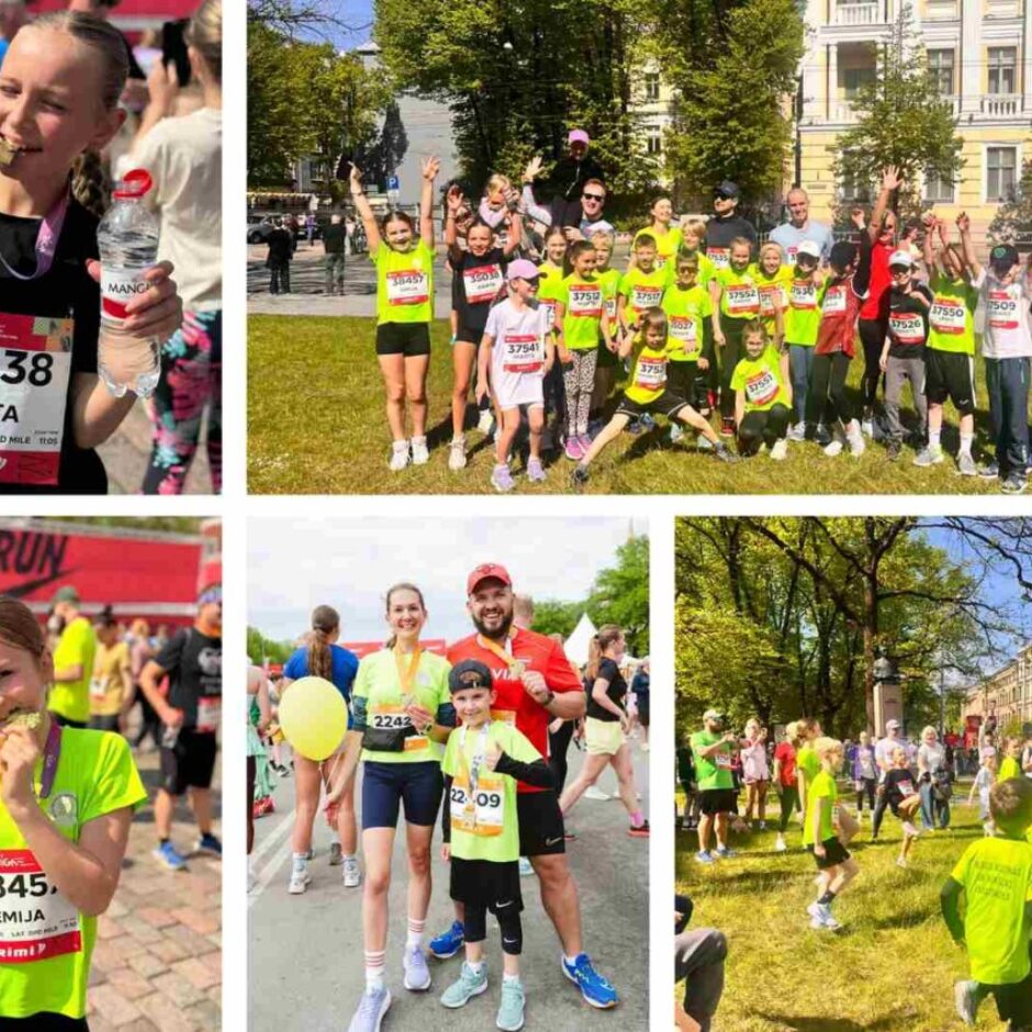 Skolas skolēni, vecāki un darbinieki piedalās RIMI Rīga maratonā.