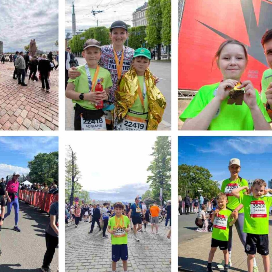 Skolas skolēni, vecāki un darbinieki piedalās RIMI Rīga maratonā.