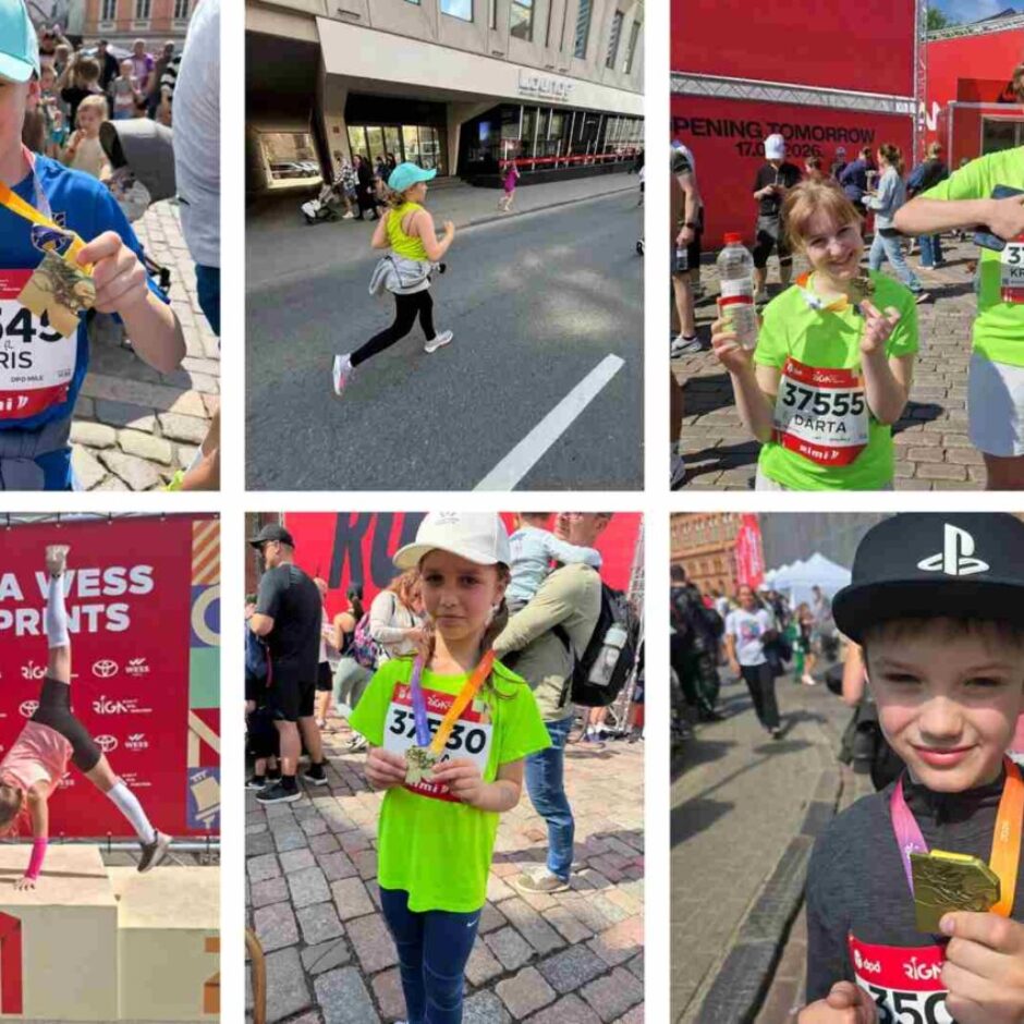 Skolas skolēni, vecāki un darbinieki piedalās RIMI Rīga maratonā.